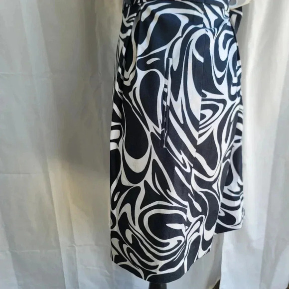 Michael Kors Black White Abstract Womens Sleeveless Casual Dress Buttons Pleat 6 - Picture 10 of 12